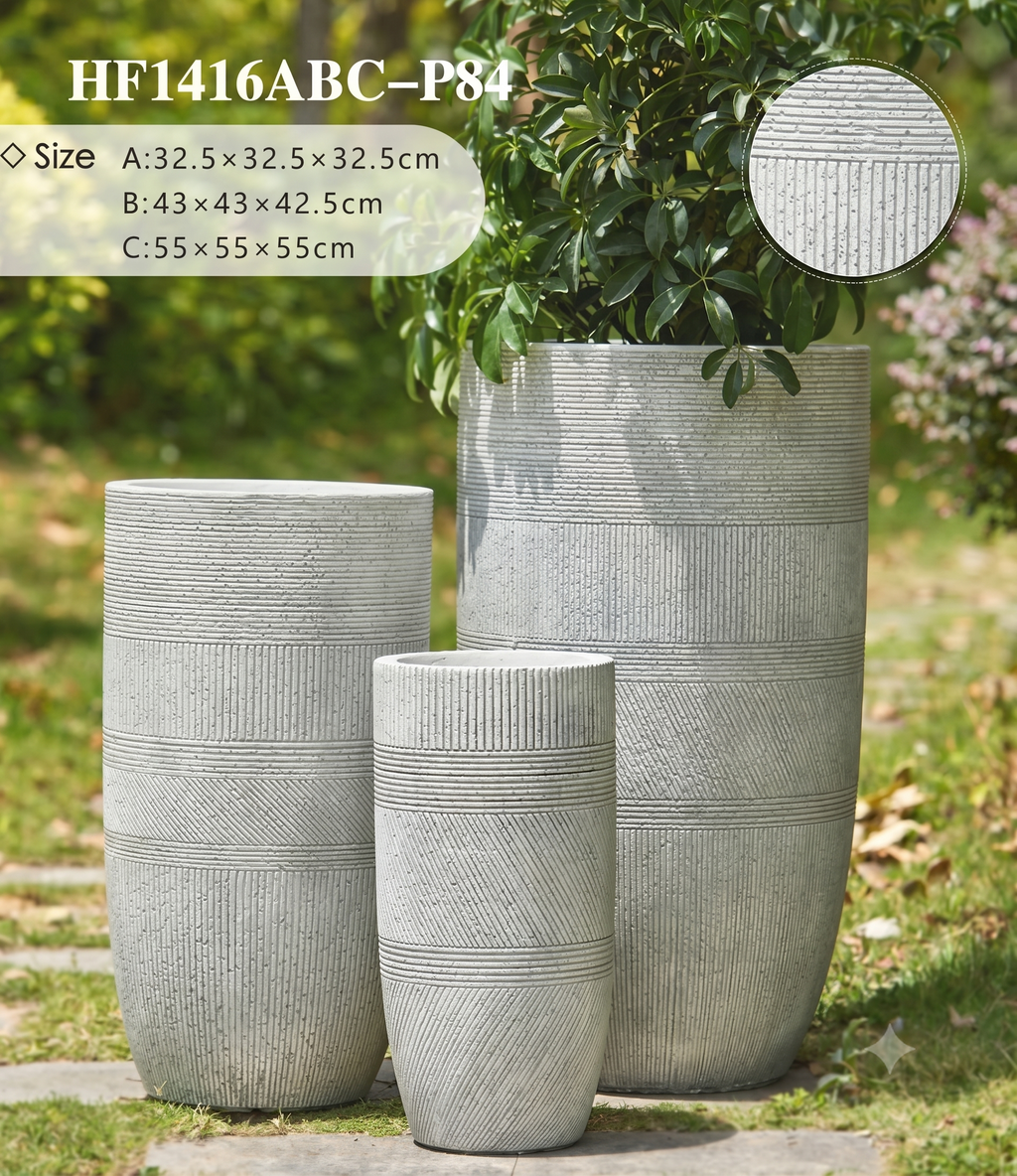 The Artisan Series | Tall Etched U-Shape Planters