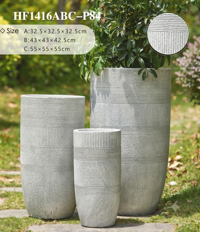 The Artisan Series | Tall Etched U-Shape Planters