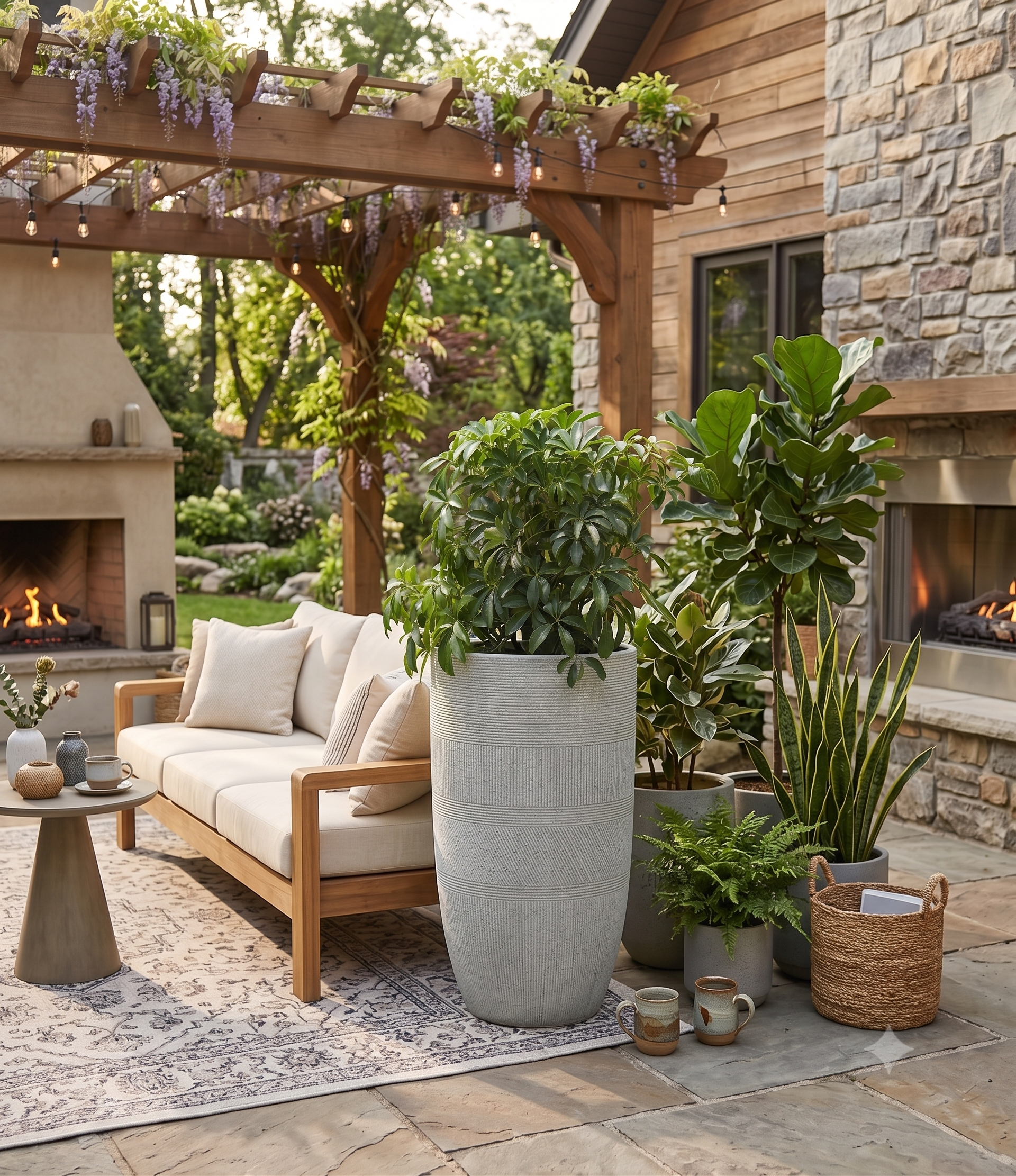 The Artisan Series | Tall Etched U-Shape Planters