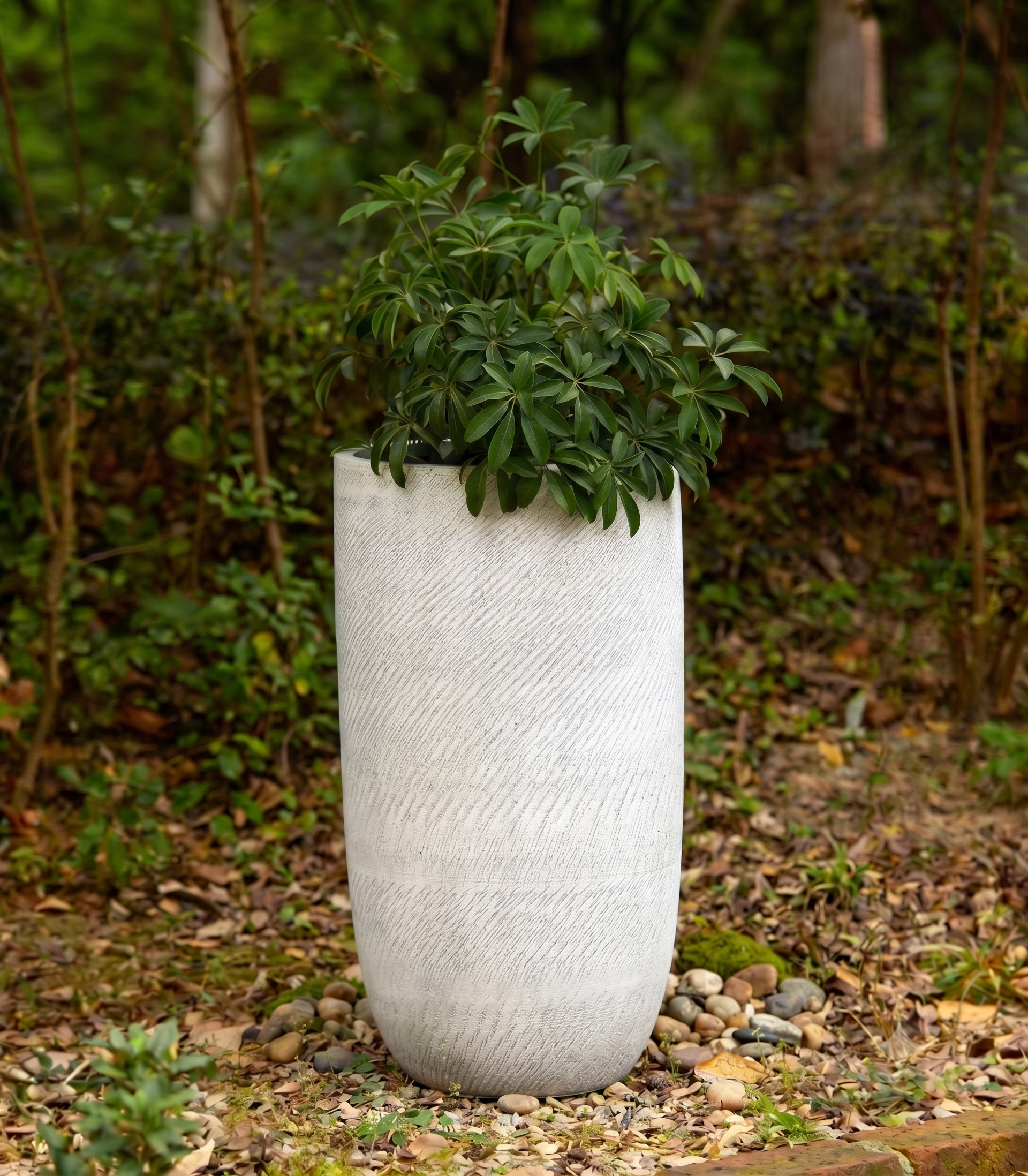 The Textured Pillar Series | Tall Pebble-Grain U-Shape Planters