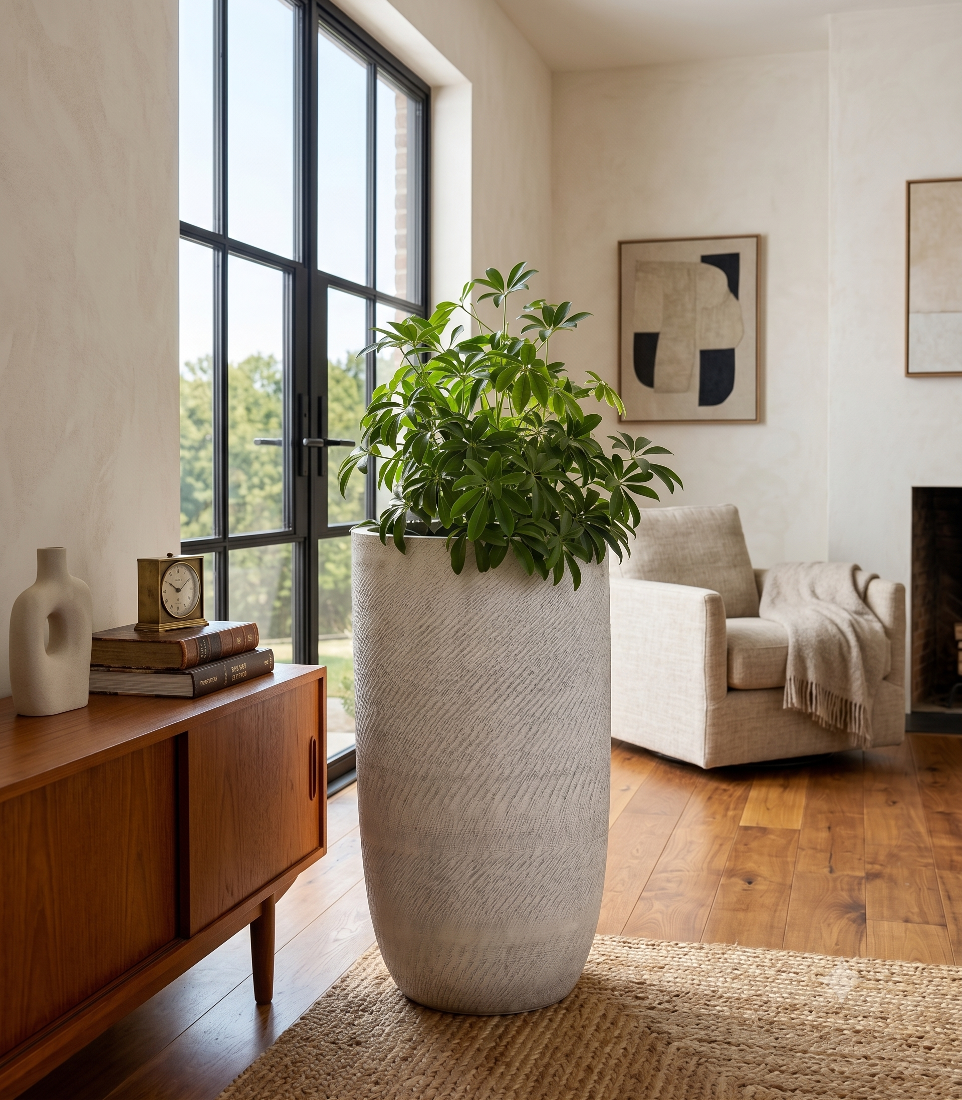 The Textured Pillar Series | Tall Pebble-Grain U-Shape Planters