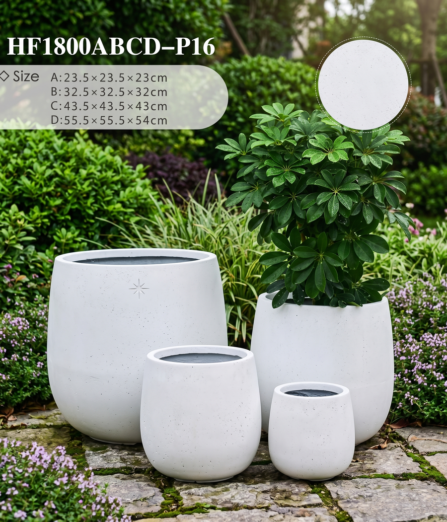 The Tapered Series | Alabaster White Cone-Shape Planters