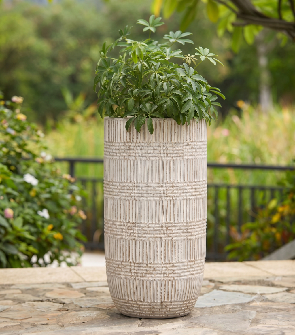 The Mosaic Series | Tall Geometric Textured U-Shape Planters