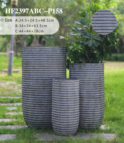 The Horizon Series | Tall Ribbed U-Shape Planters