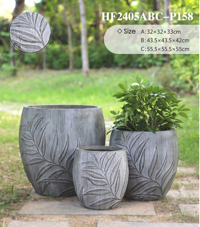 The Botanical Apple Series | Embossed Palm Leaf Planters