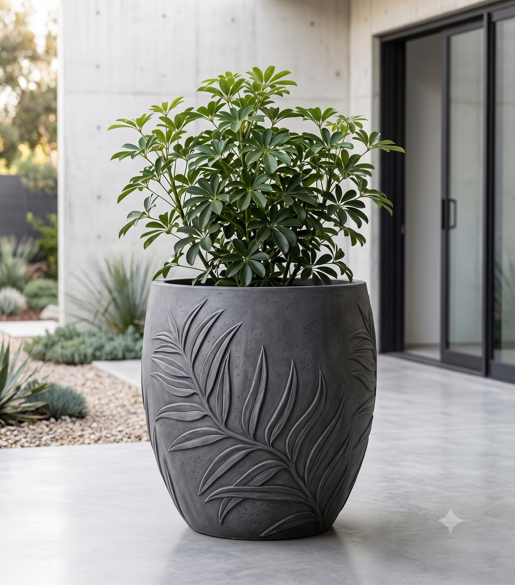 The Botanical Apple Series | Embossed Palm Leaf Planters