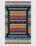 Handmade Bokhara Rug | Ivory Field with Brown & Gold Round Medallions | Wool Rug