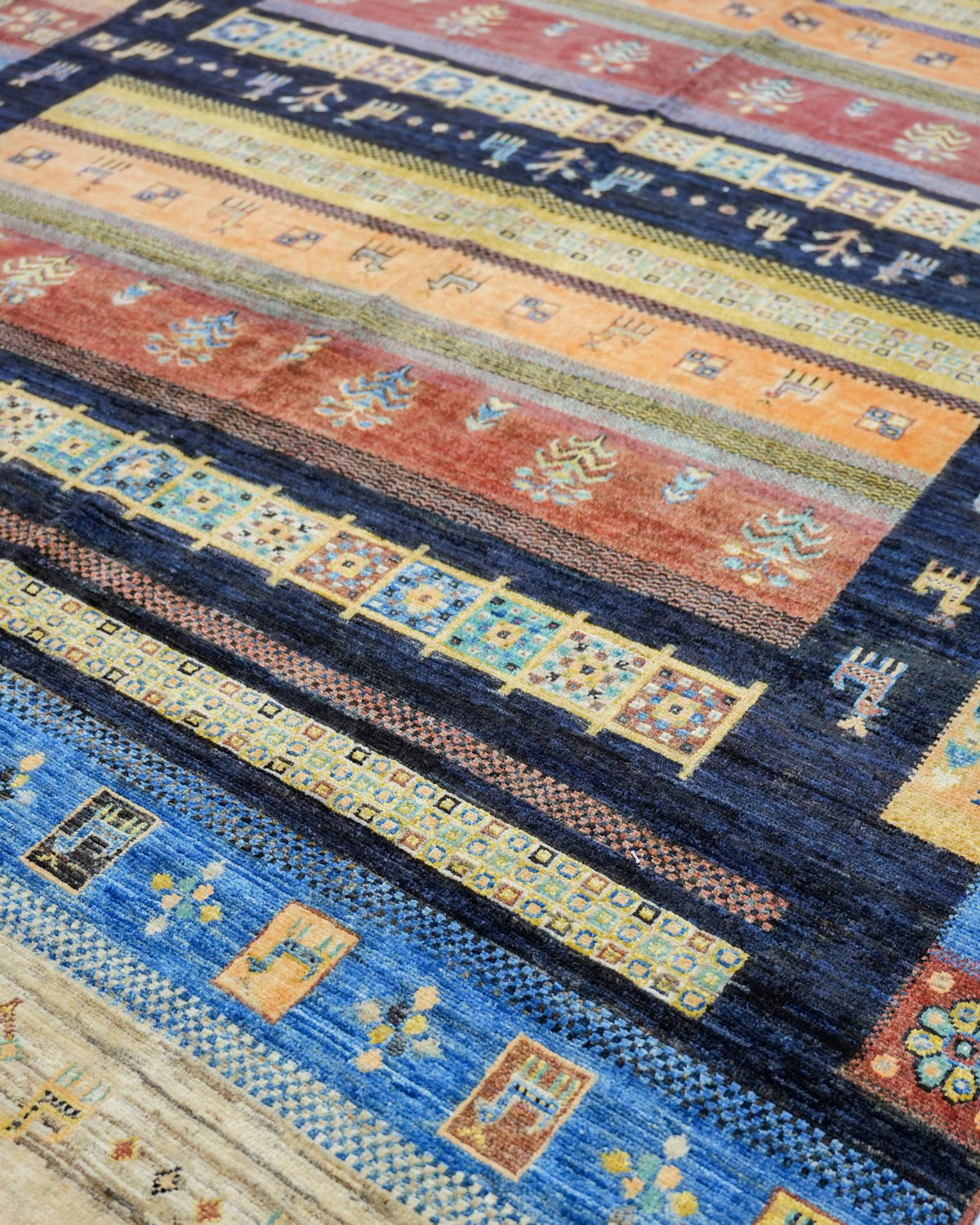Handmade Bokhara Rug | Ivory Field with Brown & Gold Round Medallions | Wool Rug