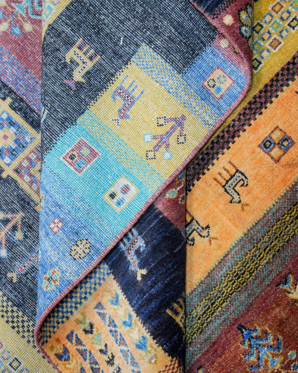 Handmade Bokhara Rug | Ivory Field with Brown & Gold Round Medallions | Wool Rug