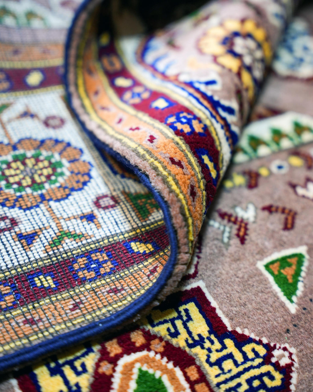 Handmade Baluch Rug | Navy & Burgundy Diamond Lattice | Wool Tribal Rug