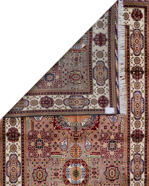 Handmade Baluch Rug | Navy & Burgundy Diamond Lattice | Wool Tribal Rug