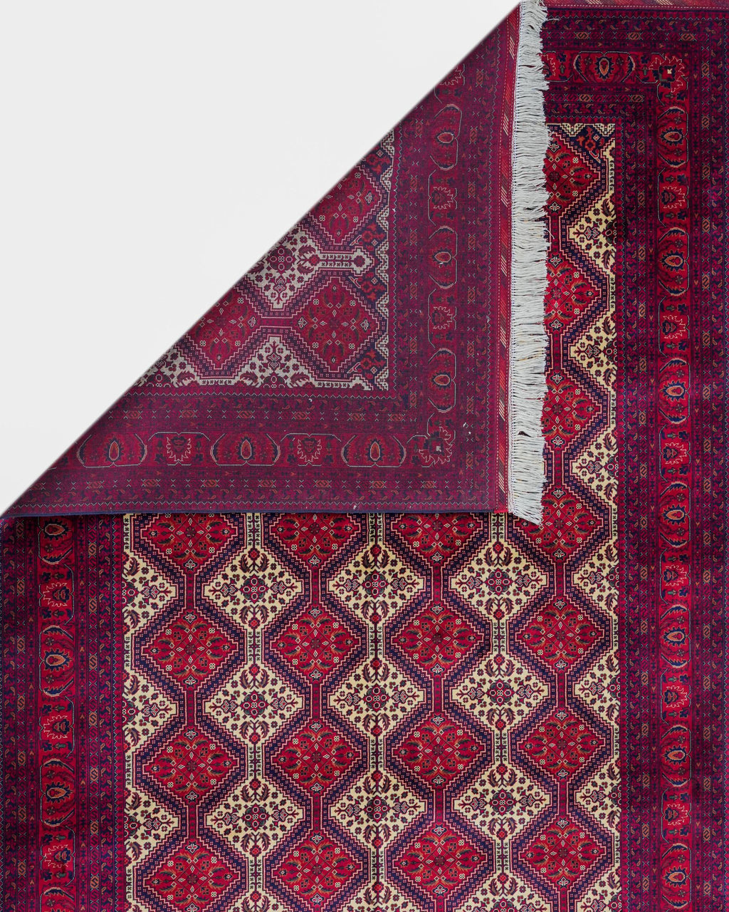 Handmade Bokhara Rug | Ivory Field with Brown & Gold Oval Medallions | Wool Rug