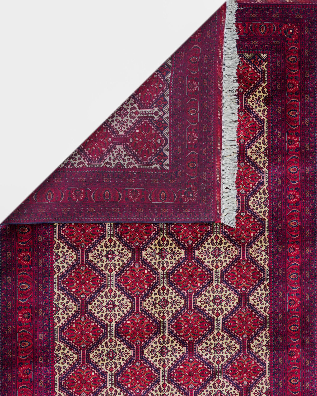 Handmade Bokhara Rug | Ivory Field with Brown & Gold Oval Medallions | Wool Rug