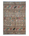 Handmade Bokhara Rug | Navy Field with Gold, Red & Turquoise Guls | Wool Rug