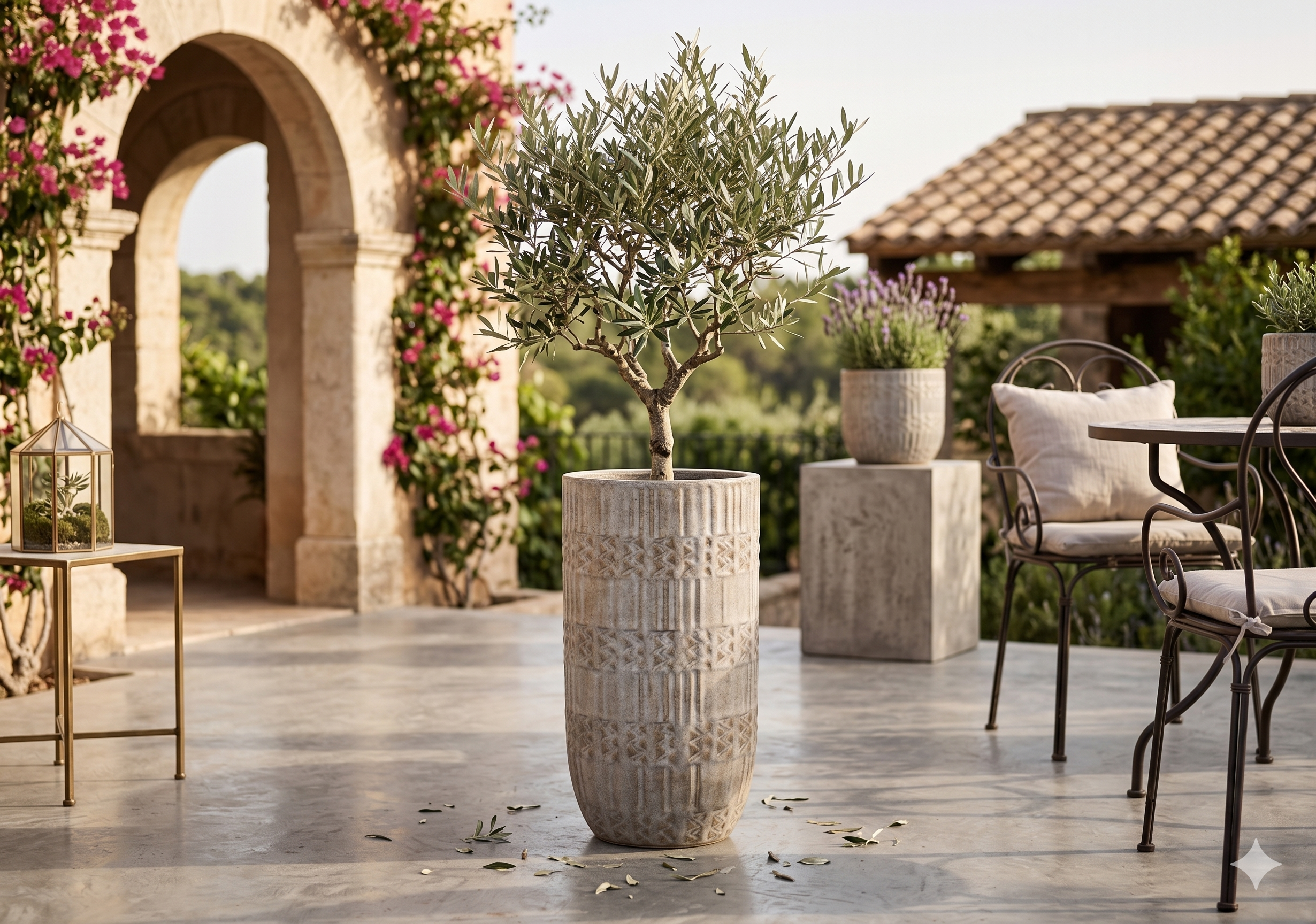 The Mosaic Series | Tall Geometric Textured U-Shape Planters