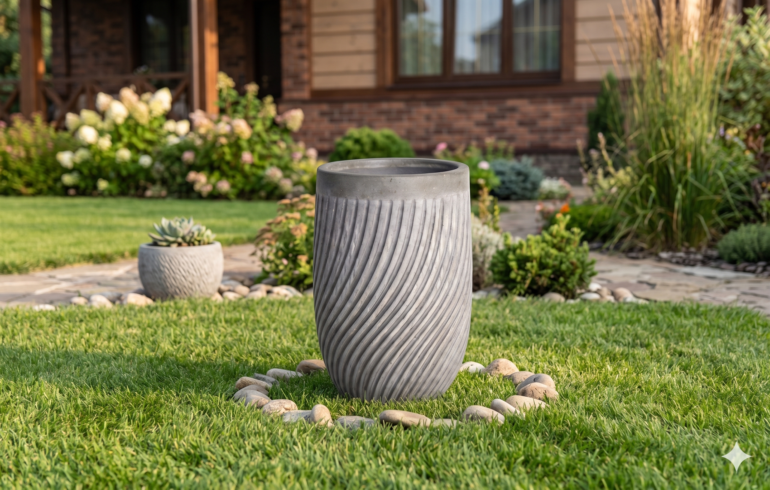 The Vortex Series | Spiral Textured Tall U-Shape Planters