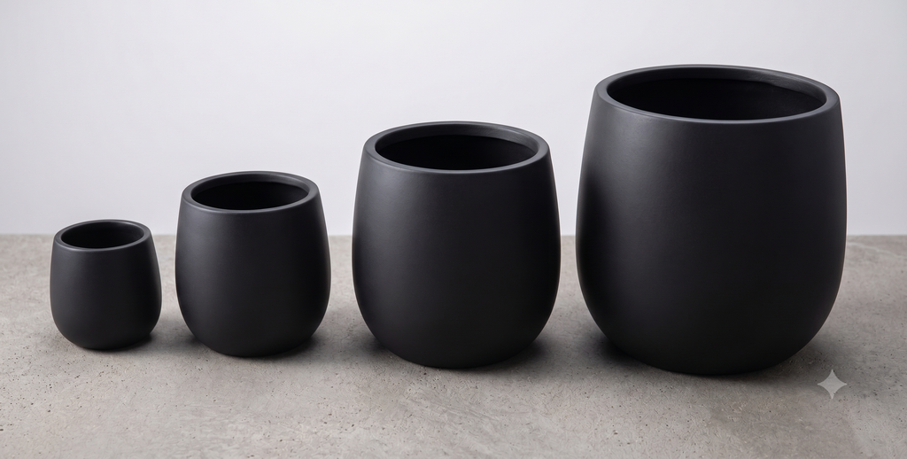 The Tapered Series | Onyx Black Cone-Shape Planters