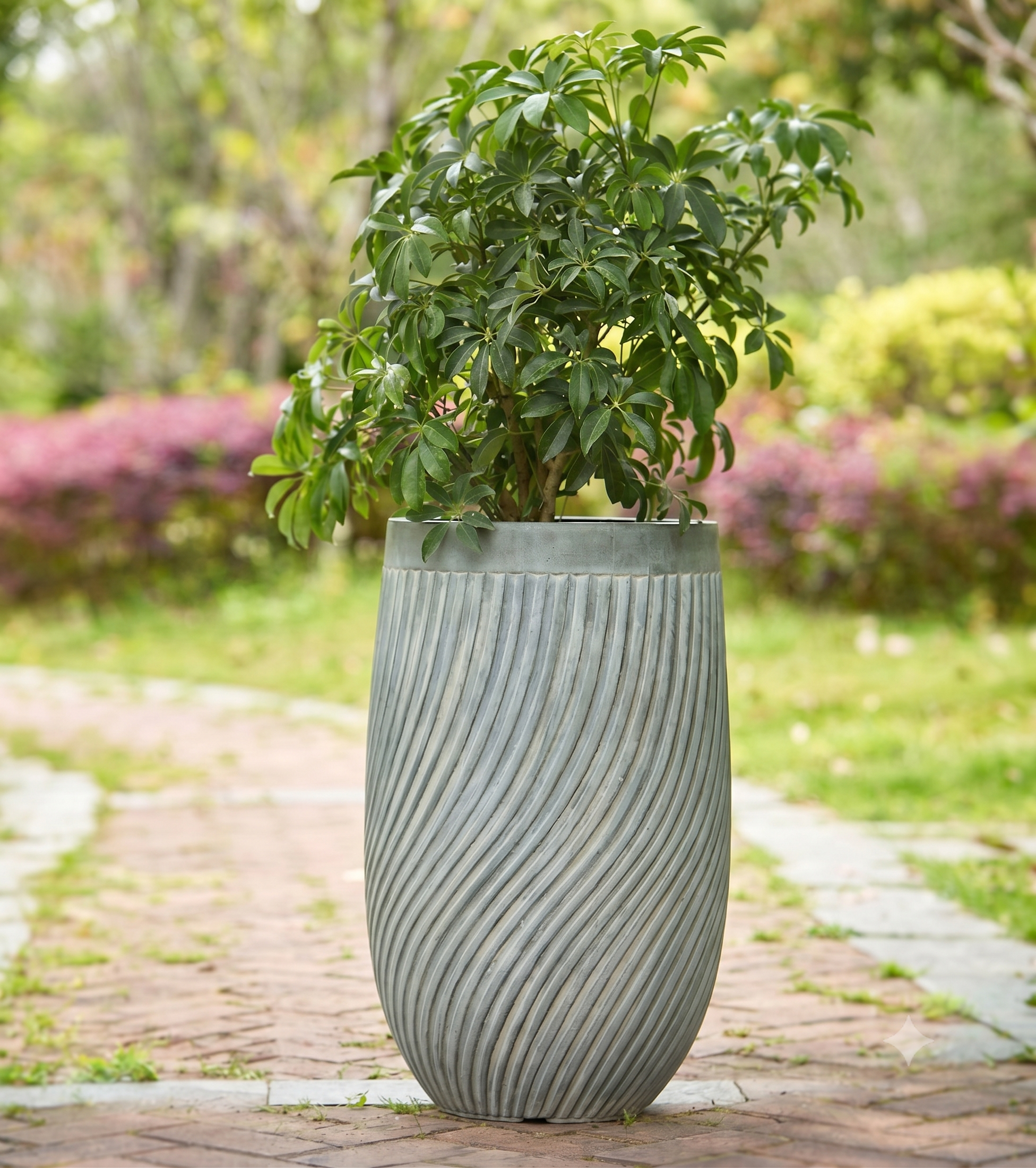 The Vortex Series | Spiral Textured Tall U-Shape Planters