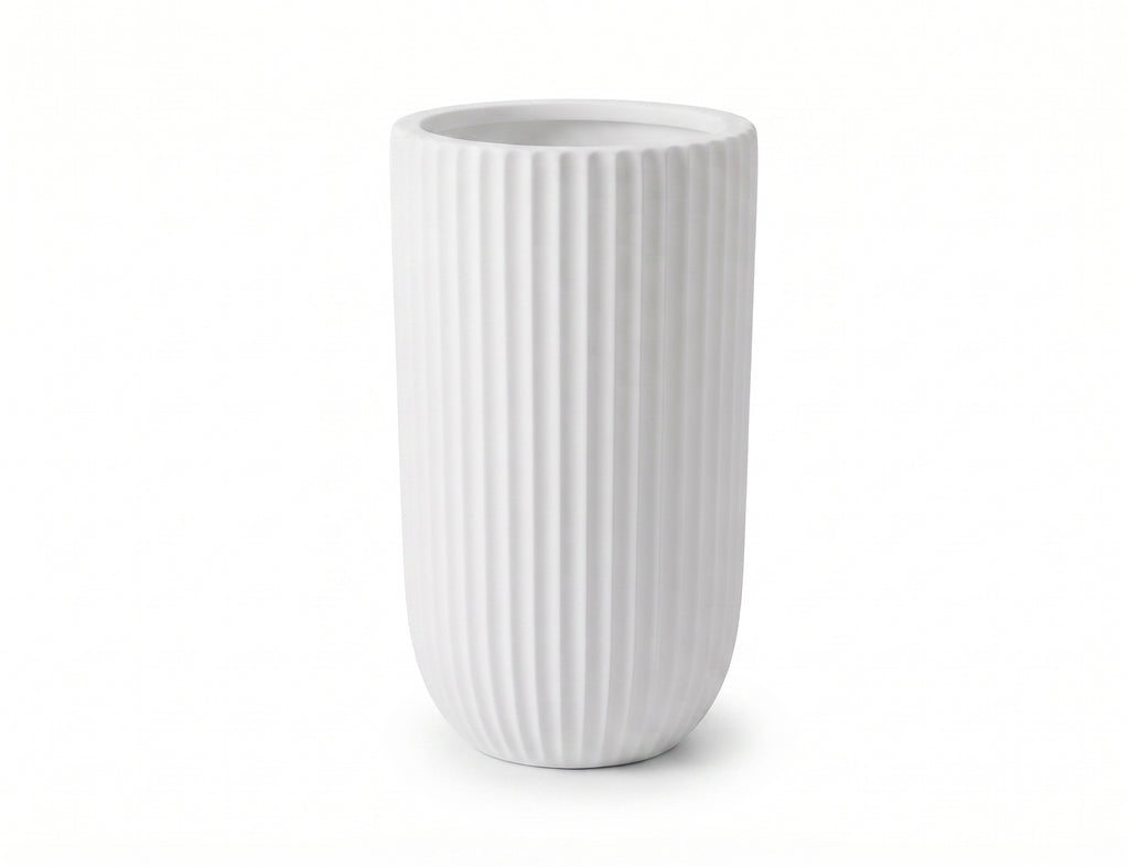 The Fluted Pillar Series | Tall White U-Shape Planters