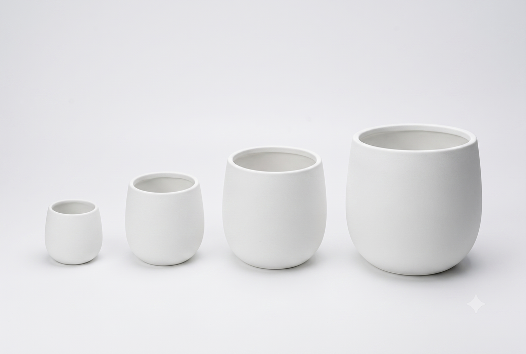 The Tapered Series | Alabaster White Cone-Shape Planters