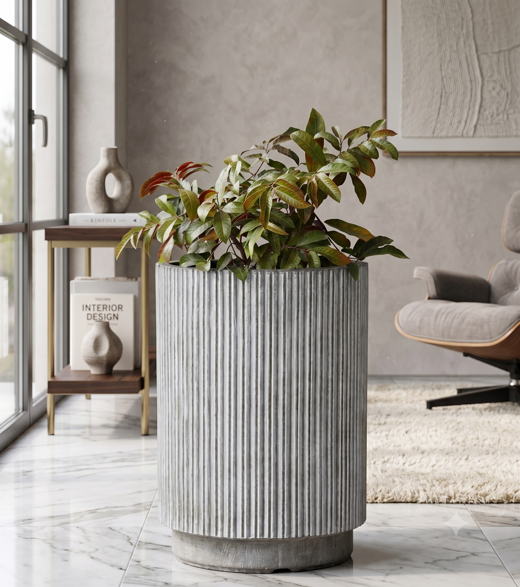 The Linear Tube Series | Fluted Column Planters