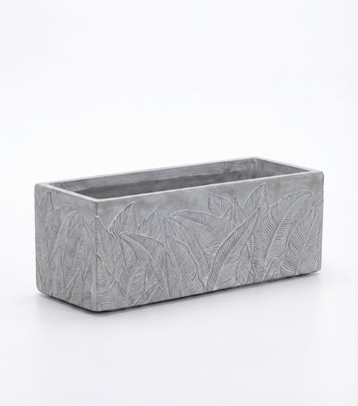 The Botanical Trough Series | Embossed Palm Leaf Rectangular Planters