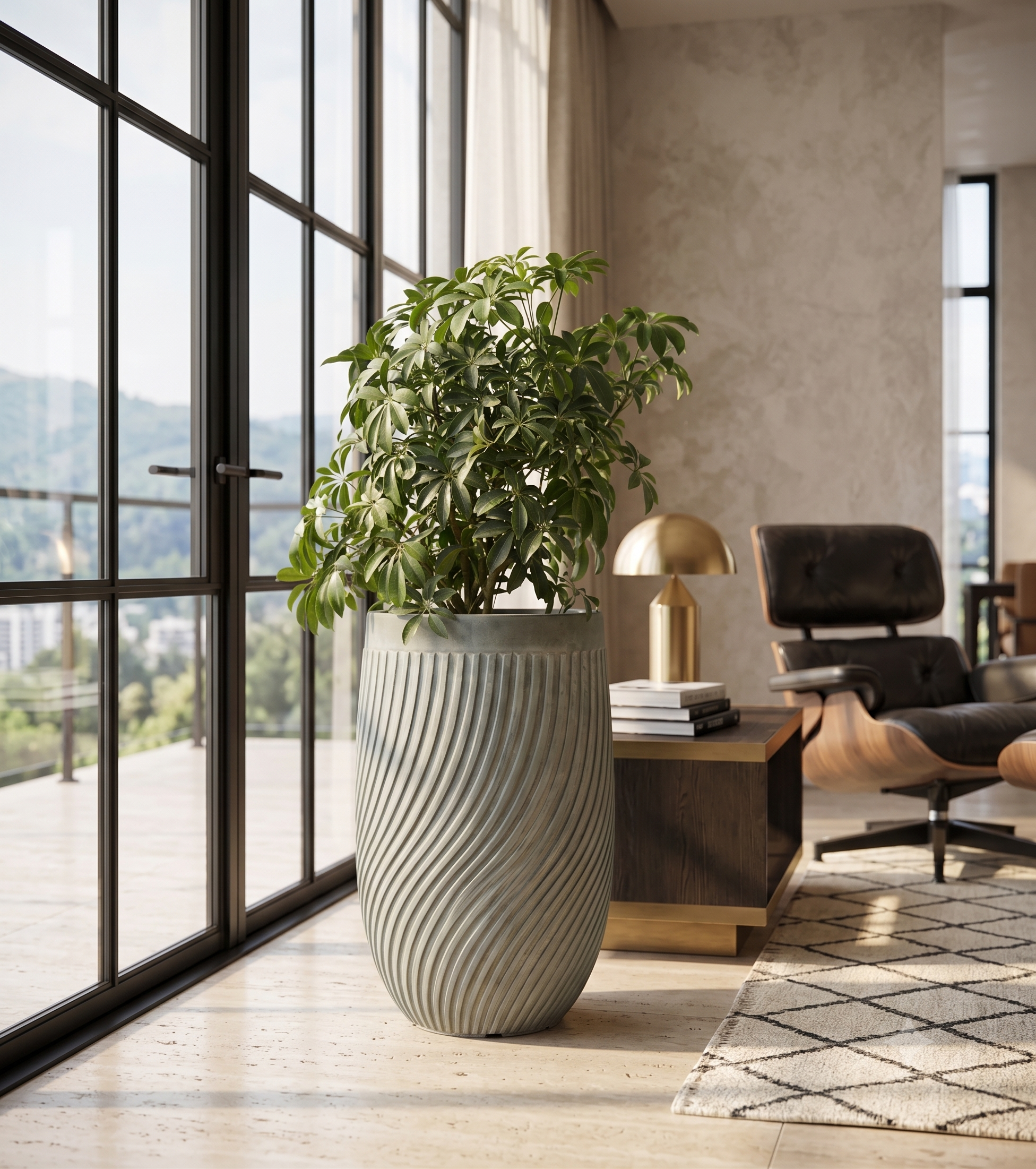 The Vortex Series | Spiral Textured Tall U-Shape Planters