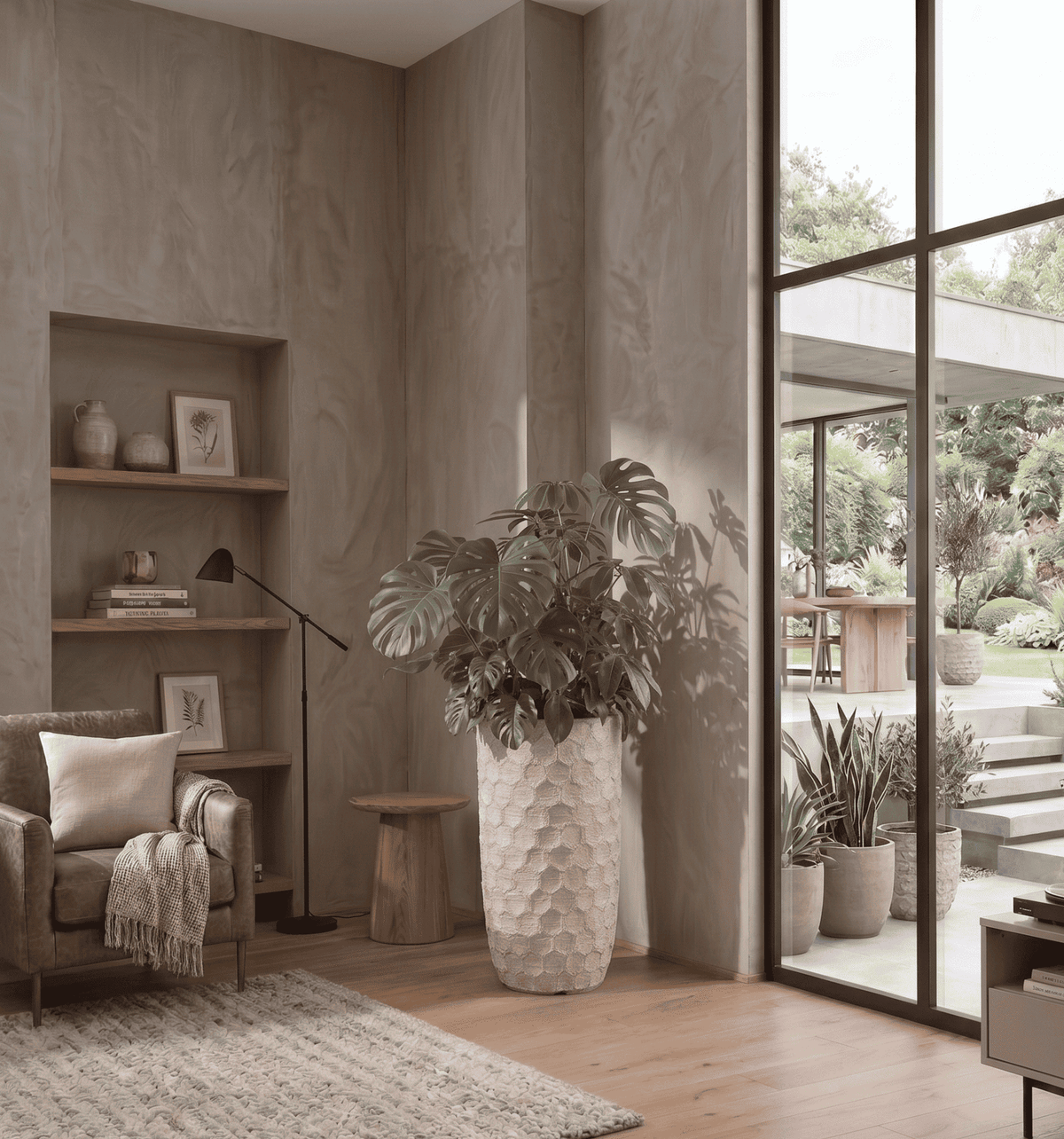 The Hive Series | Honeycomb Textured Tall U-Shape Planters