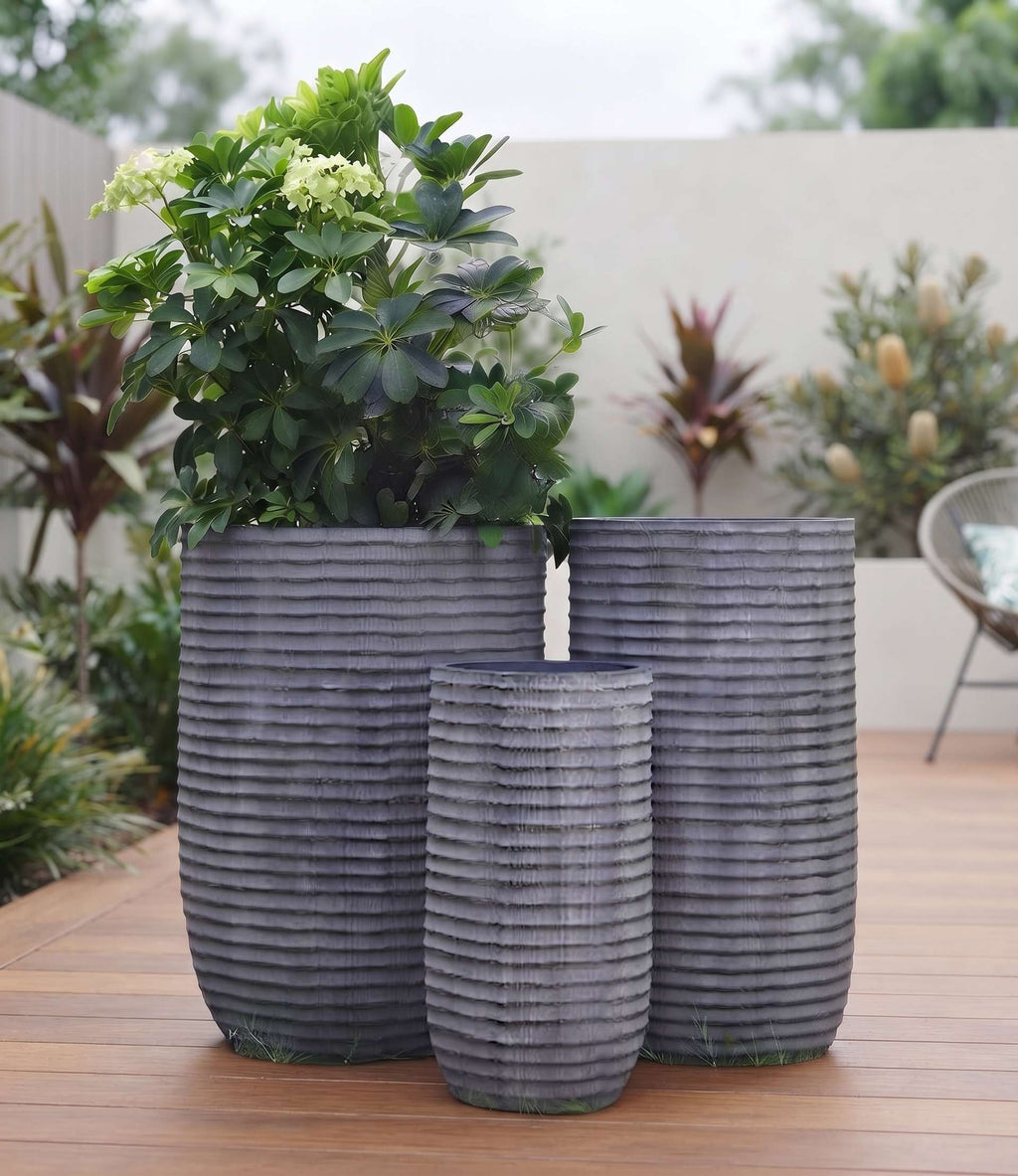 The Horizon Series | Tall Ribbed U-Shape Planters