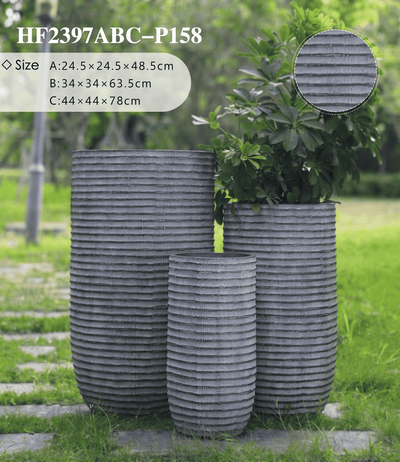 The Horizon Series | Tall Ribbed U-Shape Planters