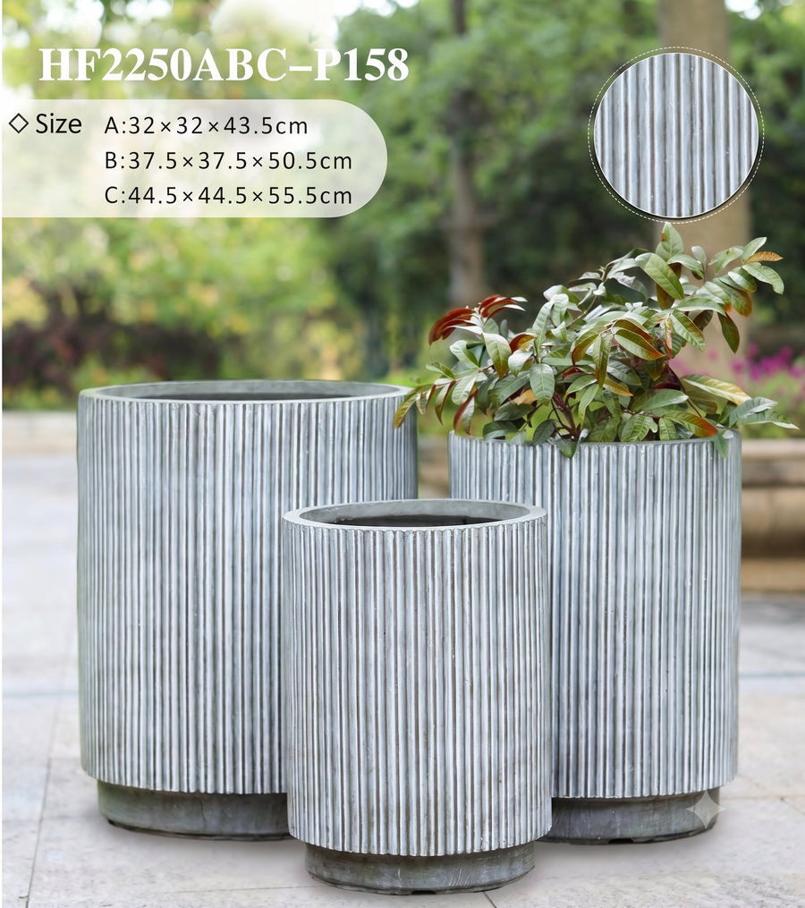 The Linear Tube Series | Fluted Column Planters