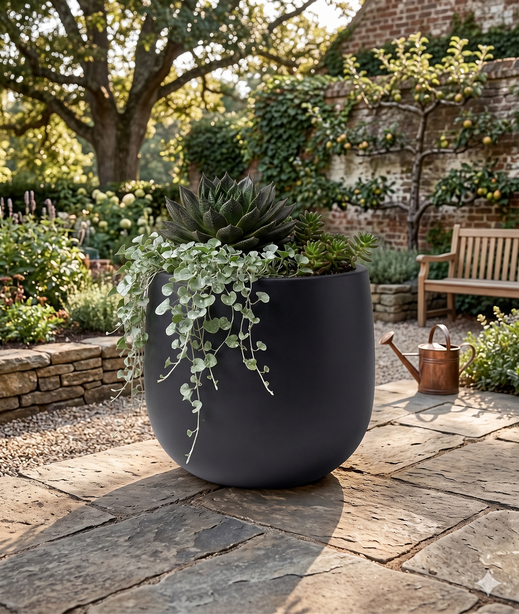 The Tapered Series | Onyx Black Cone-Shape Planters