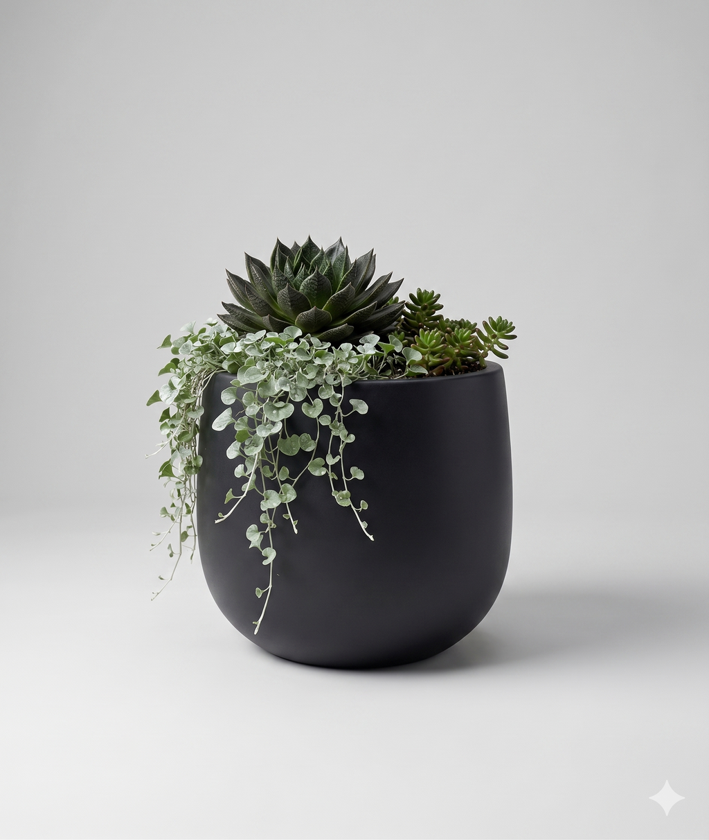 The Tapered Series | Onyx Black Cone-Shape Planters