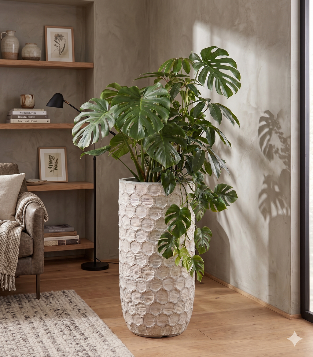 The Hive Series | Honeycomb Textured Tall U-Shape Planters