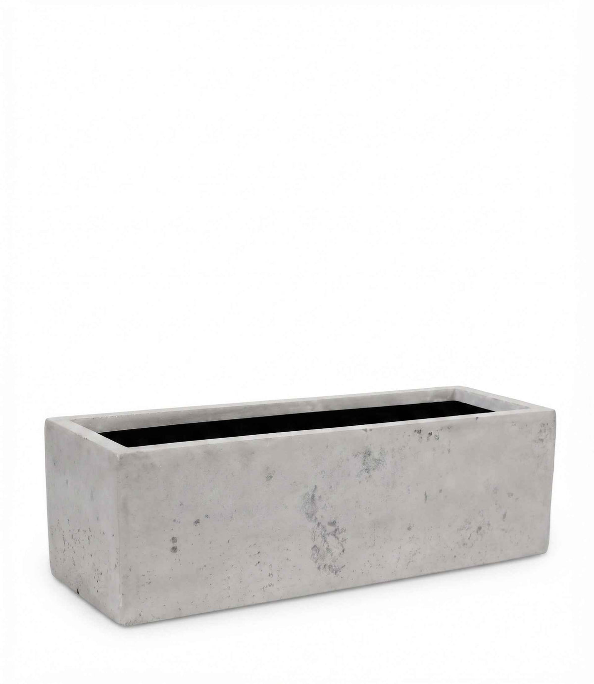 Sleek linear architectural trough planters showcasing a clean rectangular profile