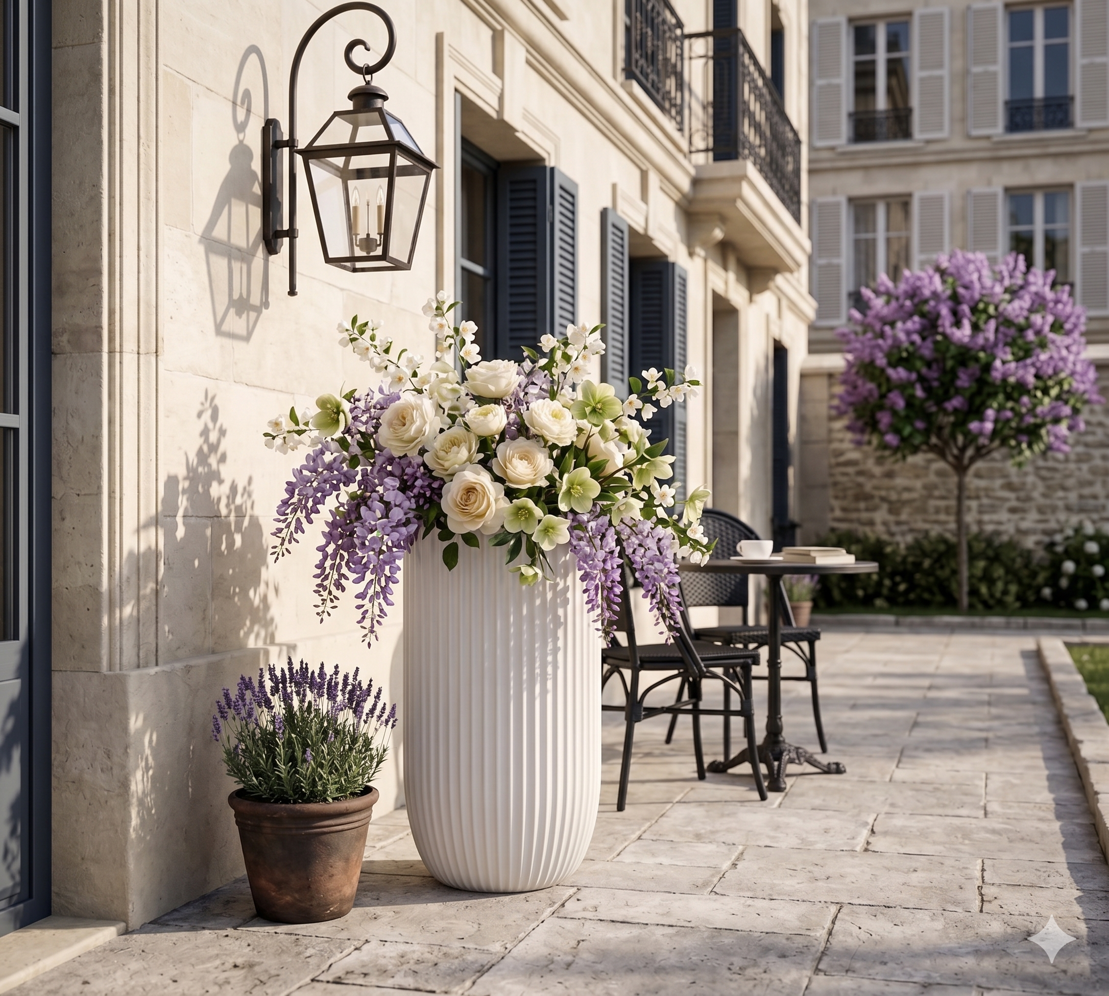 The Fluted Pillar Series | Tall White U-Shape Planters