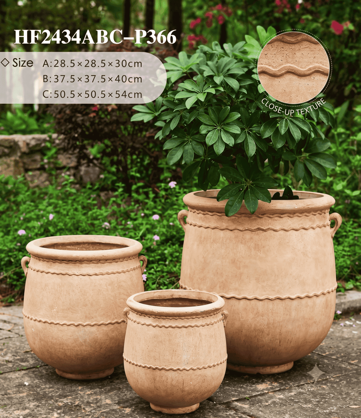 Traditional ribbed planter pot featuring an earthy texture and classic heritage design